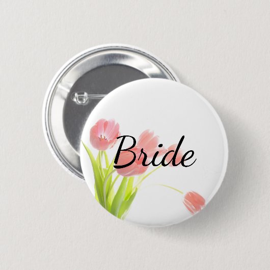 Zachte roze Tulpenbrij Ronde Button 5,7 Cm (Voorkant /achterkant)