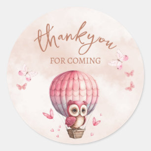 Zachte Roze Uil Bedankt voor het komen Sticker