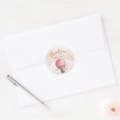 Zachte Roze Uil Bedankt voor het komen Sticker (Envelop)