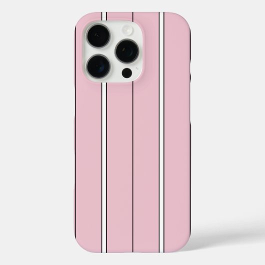 Zachte Roze Verticale Streeppatroon Minimaal Case-Mate iPhone Case (Achterkant)