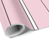Zachte Roze Verticale Streeppatroon Minimalistisch Cadeaupapier (Rol Hoek)