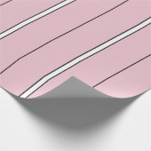 Zachte Roze Verticale Streeppatroon Minimalistisch Cadeaupapier (Hoek)