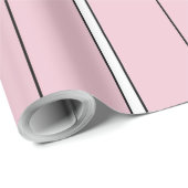 Zachte Roze Verticale Streeppatroon Minimalistisch Cadeaupapier (Rol Hoek)