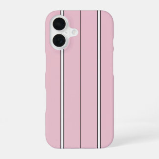 Zachte Roze Verticale Streeppatroon Minimalistisch iPhone 16 Hoesje