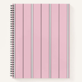 Zachte Roze Verticale Streeppatroon Minimalistisch Notitieboek