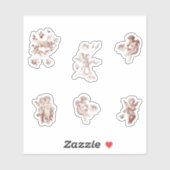 Zachte Roze Vintage Cherubijn Cupido Engelen Bloem Sticker (Vel)