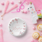 Zachte roze vlinder doop papieren kommen (Feest)