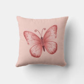 Zachte roze vlinder met monogram kussen (Achterkant)