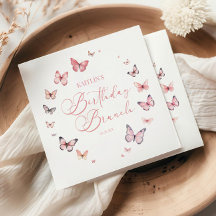 Zachte Roze Vlinder Verjaardag Brunch Feest