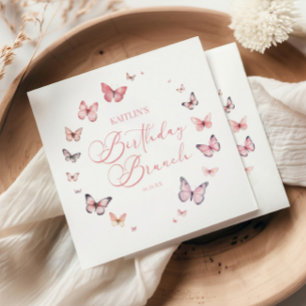 Zachte Roze Vlinder Verjaardag Brunch Feest Servet