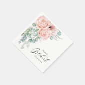 Zachte Roze Waterverf Bloem Bruidsdouche Servet (Hoek)