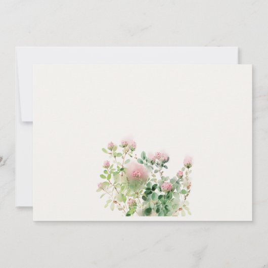Zachte Roze Waterverf Bloementuin Couples Shower Kaart (Achterkant)