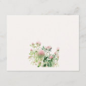 Zachte roze Waterverf bloementuin trouwgegevens Informatiekaartje (Achterkant)