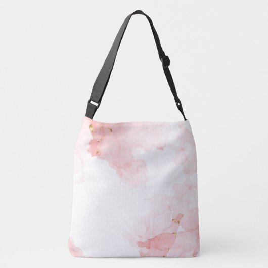 Zachte roze Waterverf Crossbody Tas (Achterkant)