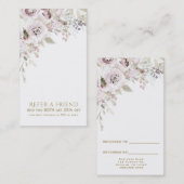 Zachte Roze Waterverf Elegante Bloemen Verwijs een Aanbevelingskaartje (Voorkant / Achterkant)