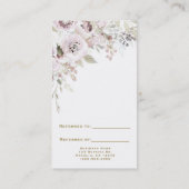Zachte Roze Waterverf Elegante Bloemen Verwijs een Aanbevelingskaartje (Achterkant)