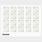 Zachte roze Waterverf Flowers First Holy Communion Vierkante Sticker (Vel)
