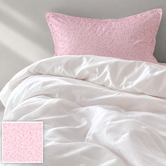 Zachte Roze Waterverf Luipaardprint Kussensloop