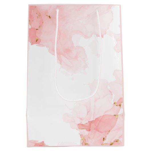 Zachte roze Waterverf Medium Cadeauzakje (Achterkant)