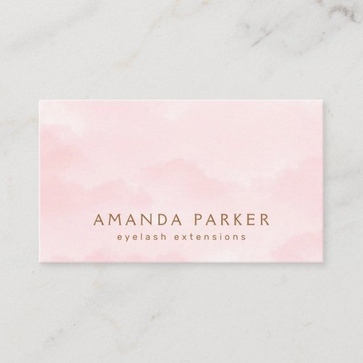 Zachte roze waterverf spa boutique beauty stylist visitekaartje (Voorkant)