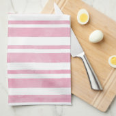 Zachte roze Waterverf strepen Theedoek (Quarter Fold)