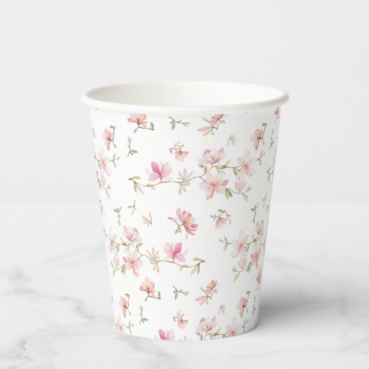 Zachte roze Waterverf ventilator Papieren Bekers (Achterkant)