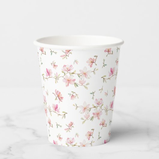 Zachte roze Waterverf ventilator Papieren Bekers (Voorkant)