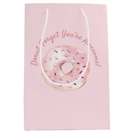 Zachte roze Waterverf Vergeet niet dat je Geweldig Medium Cadeauzakje (Voorkant)