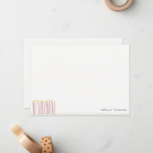 Zachte Roze Waterverf Verjaardagskaarsen Cute Notitiekaartje (Voorkant / Achterkant in situ)