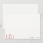 Zachte Roze Waterverf Verjaardagskaarsen Cute Notitiekaartje (Voorkant / Achterkant)