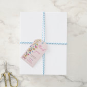 Zachte Roze Wilde Bloem Baby Meisje Shower Bedankt Cadeaulabel (Met Touw)