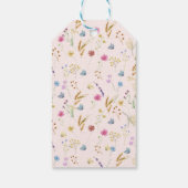 Zachte roze Wildflower Baby Meisje Douche Dank u Cadeaulabel (Achterkant)