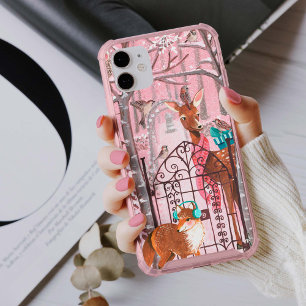 Zachte roze Winter Bos meisjesachtige Vakantie Case-Mate iPhone Case
