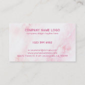 Zachte Roze & Wit Marmeren Stenen achtergrond Visitekaartje (Achterkant)