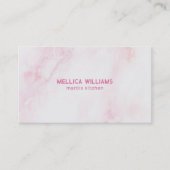 Zachte Roze & Wit Marmeren Stenen achtergrond Visitekaartje (Voorkant)