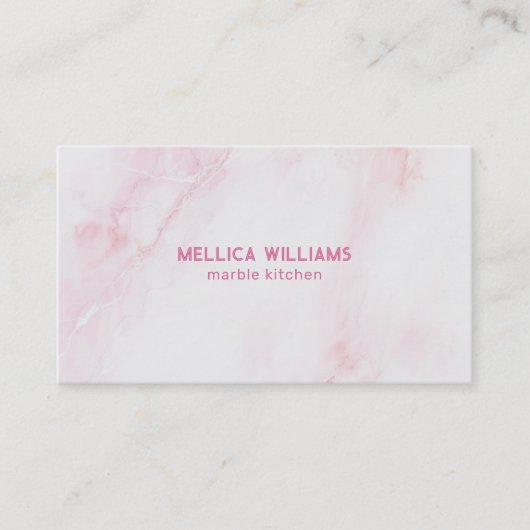 Zachte Roze & Wit Marmeren Stenen achtergrond Visitekaartje (Voorkant)