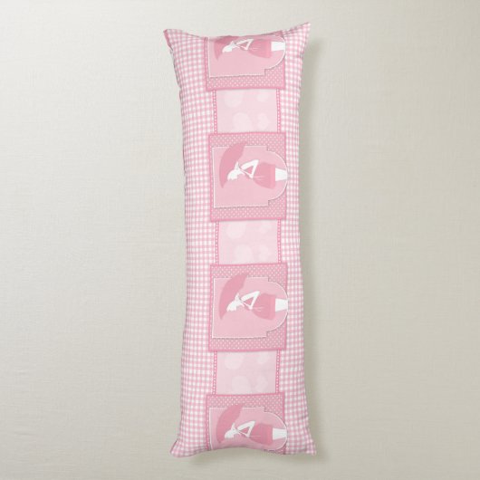 Zachte Roze Wit Zwangere Vrouw met Umbrella Lichaamskussen (Achterkant (Verticaal))