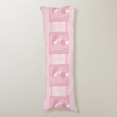 Zachte Roze Wit Zwangere Vrouw met Umbrella Lichaamskussen (Voorkant Verticaal)