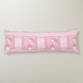 Zachte Roze Wit Zwangere Vrouw met Umbrella Lichaamskussen (Achterkant)