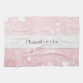 Zachte Roze & Witte Bloemen Aangepast Theedoek (Horizontaal)