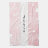 Zachte Roze & Witte Bloemen Aangepast Theedoek (Verticaal)