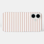 Zachte Roze & Witte Malse Horizontale Strepen Case-Mate iPhone Case (Achterkant (horizontaal))