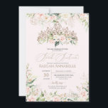 Zachte roze witte rozen Elegant Sweet 16-jarige ve Kaart<br><div class="desc">Een elegant luxe design met zachte,  wazige roze en witte rozen,  roos goudaccenten en een prachtige pop in een luxueuze glamoureuze tiara met floralen. Alle tekst kan volledig worden aangepast.</div>