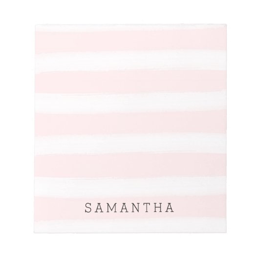 Zachte roze witte strepen Waterverf Notitieblok (Voorkant)
