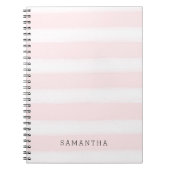 Zachte roze witte strepen Waterverf Notitieboek (Voorkant)