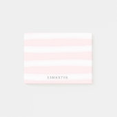 Zachte roze witte strepen Waterverf Post-it® Notes (Voorkant)