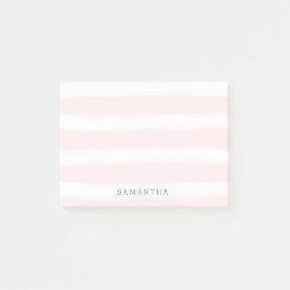 Zachte roze witte strepen Waterverf Post-it® Notes