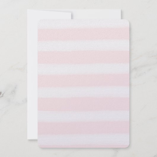 Zachte roze witte strepen Waterverf Verjaardag Kaart (Achterkant)