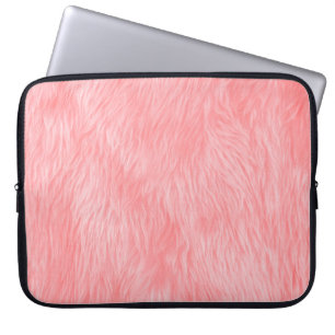 Zachte roze wollen bonttextuur laptop sleeve