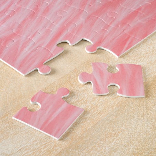 Zachte roze wollen bonttextuur legpuzzel (Zijkant)